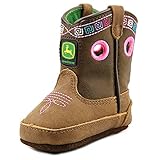 John Deere Johnny Poppers ベビー 米国 0 ブラウン ウエスタンブーツ [並行輸入品]