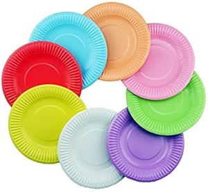 Amazon Co Jp Update 手作り 紙皿 工作キット 材料 自由研究 工作シリーズ 幼稚園 保育園 直径23cmサイズ 8色 5 40皿 ホーム キッチン