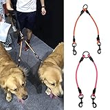 Yunt 犬 2頭引きリード 小型犬 多頭引き 2匹用 絡まない 防水素材 ペット用品 犬リード 小型犬・中型犬用リード 散歩が楽しめ　オレンジ