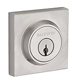 Baldwin SCCSD150 Reserve Single Cylinder Contemporary Square Deadbolt in Satin Nickel Finish [並行輸入品]