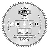 CMT K08010 ITK Contractor Finishing Saw Blade and 10 X 80 Teeth, 10-Degree ATB with 5/8-Inch Bore [並