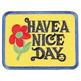 ワッペン屋Dongri ベルクロワッペン パッチ HAVE A NICE DAY ワッペン マジックテープ A0250