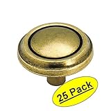 Amerock BP989-R1 Windham Regency Brass Round Cabinet Hardware Knob 1-3/8" Diameter - 25 Pack [並行輸入品]