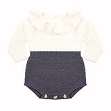 mimixiong "女の子は羊毛結合衣服クロークジーンズ衣類を編んだ 春と秋の赤ん" (6-12M, レッド)