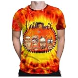 [Yindaity] ハロウィン tシャツ メンズ 半袖 かぼちゃ おもしろ 面白い カットソー トップス ゆったり クルーネック 個性 派手 ハロウィン コスチューム カジュアル コスプレ ティーシャツ 大きいサイズ 学園祭 パーティ 余興 男女兼用