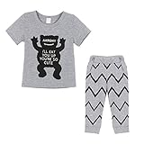 Weixinbuy幼児赤ちゃん男の子の女の子の服可愛い漫画2ピースClothingセット US サイズ: XL カラー: グレー