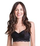 Noaストレッチサテンアンダーワイヤー授乳とポンピングブラ カラー: ブラック