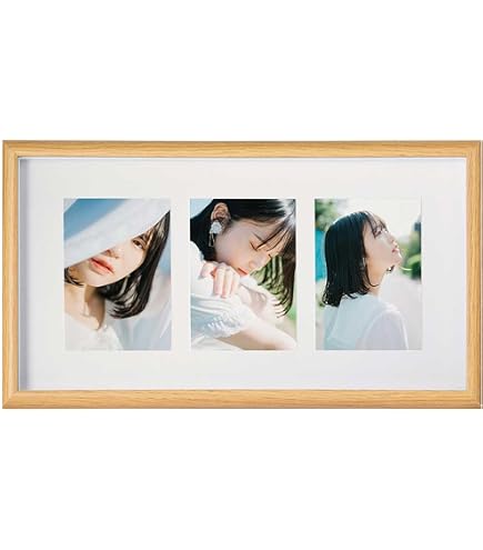 Amazon.co.jp: siawadeky フォトフレーム 3連 木製 写真立て L判 一