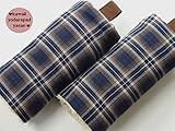 ハンドメイドよだれカバー １万人以上のお客様にご愛用いただきました　タオル&ダブルガーゼ 紺茶チェック　エルゴ等