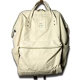 コットンキャンバス素材のガバッと開く口金入りリュックNA
