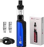 電子タバコスターターキットVape Vaptio Cosmo Kit 爆煙 パワー調節機能 1500 mAhバッテリー内蔵 禁煙減煙サポートコンパクトニコチンなし (青の）