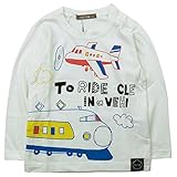 《春夏対応》 nico hrat(ニコフラート) 製品洗い加工済み 42/2天竺乗り物長袖Tシャツ 80cm /OW NO.B-270202