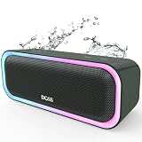 DOSS SoundBox Pro Bluetooth スピーカー20W 強化された低音 ワイヤレス ポータブル 小型 ブルートゥース スピーカー【イルミネーション機能 20時間再生 IPX6防水 パッシブラジエーター搭載 ワイヤレスステレオ Aux/TFカード対応/風呂/アオトドア適用】