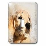 Doreen Erhardt Dogs – Sweet Golden Retriever Puppy Watercolor Portrait For Dog Lovers – 照明スイッチカバー – 