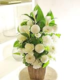 [KY112-2]供花アレンジメント　G&W Basket（グリーン・白系）＜　お供え花　お悔やみ花　供花に　＞