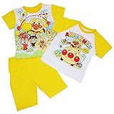 【本体綿100％】2016年 夏物 アンパンマン 半・半 ２トップスパジャマ Anpanman イエロー◇80cm