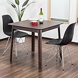 【ダイニングセット 2人】デザイナーズ・デザイン ★ イームズチェア カフェスタイル 2人用 ダイニングテーブルセット DSR 3点セット シェルチェア リプロダクト 色：ブラック