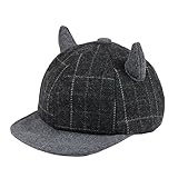 【ノーブランド品】 ベビーキッズ つの付きキャップ 帽子 グレー