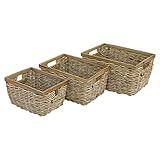 メイズ＆ウッドチップ製 スタッキング ランドリーバスケット L&amp;M&amp;Sサイズ