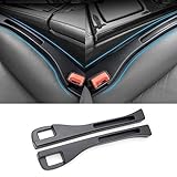 TATACLEA 車用隙間クッション センターコンソール隙間埋め シートパッド シートサイドクッション スペーサー レザー仕様 一体成形 柔靭性に優れ 便利グッズ 運転席 助手席 落下防止 幅広い車種に対応 カー用品 2本入り(主運転席＋副