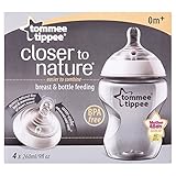 Tommee Tippee Closer to Nature Easivent 260ml Bottle 0mth+ (4 per pack) 近い自然にトミーのtippeeがeasivent 260