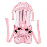 チャイルドシート １歳から3歳まで 幼児 学童 自動車用 持ち運びが可能な携帯式 専用収納袋着け (ピンク)