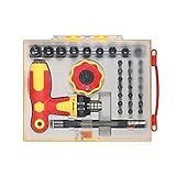 KKmoon 34本セット 多機能 ドライバー＆ソケット＆ビット セット 六角形 トルクス 溝付き プラス/マイナス ビットでセット 電工修理ツールキット