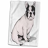 3droseブロンドDesigns Cute and Cuddly犬 – かわいいandぬいぐるみCanine Sittingフレンチブルドッグ – タオル 11x17 Towel twl_12911