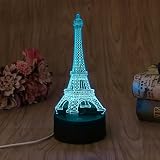 3dランプ部屋ベッドルーム装飾Illusionナイトライト、liyudlタワーマルチ7色変更USBケーブルLEDデスクテーブルライトホーム装飾A Great Gift Idea For Boys or