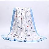 6重ガーゼ ベビー毛布　ベビーバスタオル　柔らかい 　出産祝いプレゼント　新生児　120×120cm かわいいパターン (ロボット)