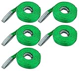 スリングベルト 5本セット 5m 幅50mm 使用荷重1600kg ナイロンスリング 吊上げ 牽引