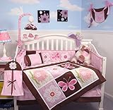 SoHo Sweetie Garden Tree Baby Crib Nursery Bedding Set 4 pcs + 4 pcs Diaper Bag set (Total 8 Pcs Set