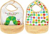 はらぺこあおむし お食事用 防水加工 ポケットエプロン2枚組【ih8265】 ワンサイズ（縦21×幅21cm） イエロー