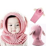 Bonice ニット帽子 ふわふわ まふまふ マフラー 毛糸 写真 服 幼児 男の子 女の子 ギフト キャップ かわいい ボンボン 耳あて 耳カバー 付き ボア ベビー 秋冬 可愛い 耳付き マフラー