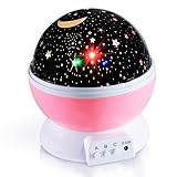 TopOne LEDナイトライト子供寝室ランプ360度回転投影ライトロマンチックライトコスモスSTARPink