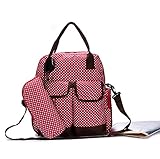 (プチプライム) Petit Prime 3WAY 多機能 マザーズバッグ リュック ショルダー 手提げ ママ バッグベビー かわいい おしゃれ (Free, レッド)