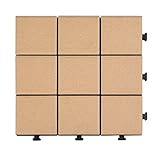 陶器製 ジョイントタイル ベランダ 庭 タイル 屋外用 陶器 マット 〔4枚セット・幅31cm〕 Cオフブラウン