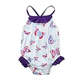 0-24M乳児の赤ちゃんの少女女の子の蝶水着ストラッピーのロンパーボディースーツジャンプスーツ (70)