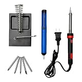 AGPTek 60W 110V Pencil Handle Adjustable Electric Gun Welding Soldering Iron Tool Set with 5 pcs Iro