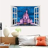 【ディズニ―　プリンセス　シンデレラ城ウインドタイプ】 Disney　Princess 　Disney castlesウォールステッカー ウォール ステッカー ポスター シール 北欧 激安 貼って はがせる 壁紙 壁シール 子供部屋【CG