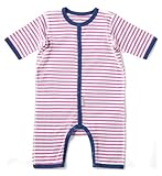 DADWAY Apparel カラーボーダー七分丈ロンパース/ 70cm /パープル AP32176470