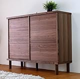 ISSEIKI リビングボード・シューズボックスのどちらでも使えるストレージボックス ミディアム ブラウン 幅119.5 木製家具 大型開梱設置便 【MO-89-1】