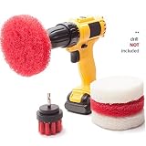 Ultimate Drill Scrub Kit - Remove Hard Water Stain Soap Scum - For Grout Tile Fiberglass Tub Vinyl F