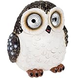 Solar Power Outdoor Garden Large Owl Decorative Spot Light - 10.5" x 10.5" x 9.5" [並行輸入品]