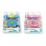 Regent Baby Crib Mates Bottle with Teether, Blue/Pink, 9 Ounce by Regent Baby