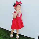(チェリーレッド) CherryRed ベビー 女の子 ワンピース コットン 夏 三点セット 可愛い 100 レッド