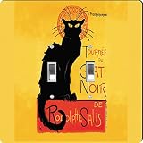Rikki Knight Le Chat Noir Design Double Toggle Light Switch Plate [並行輸入品]