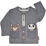 2016年 秋冬 ZOOMIC ズーミック カーディガン風 ポケット付き 長袖Ｔシャツ くま・パンダ チャコール◇95cm