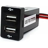 トヨタ車系専用 車用usbポート usb 増設キットusb電源増設 デュアルUSBポート スイッチホール 同時 充電可能 ledライト付き 青 スマートフォン スマホ充電器(Bタイプ)