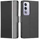 適用 OPPO A3 5G A402OP CPH2639 ケース 手帳型 薄型ケース オッポ A3 5G 手帳ケース OPPOA35G ケースカバー オッポA35G スマホケース おっぽ A3 5G 携帯カバー オッポA35Gケース OPPOA3ケース 【BonwFzin】 軽量 薄い 軽量ケース 炭素繊維調 PU レザー マグネット カード収納 耐衝撃 スタンド 2色組合 グレー + ブラック